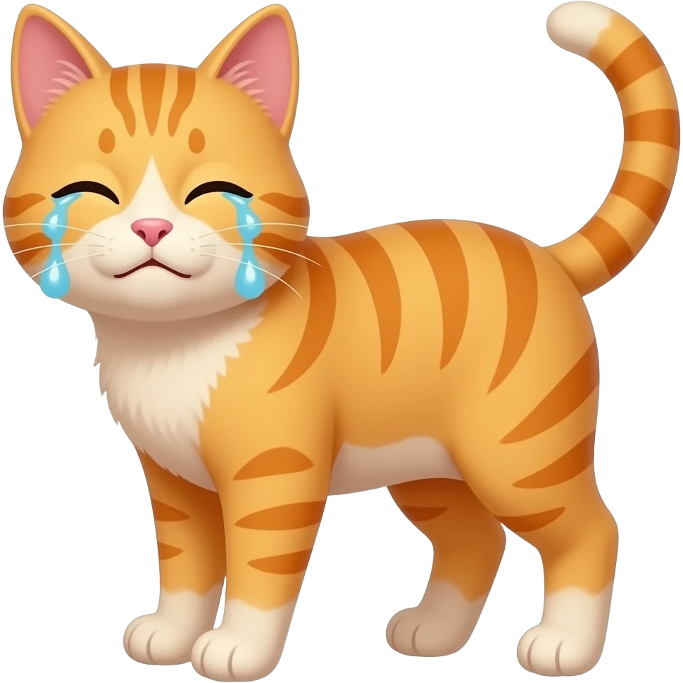 Make a crying orange cat emoji