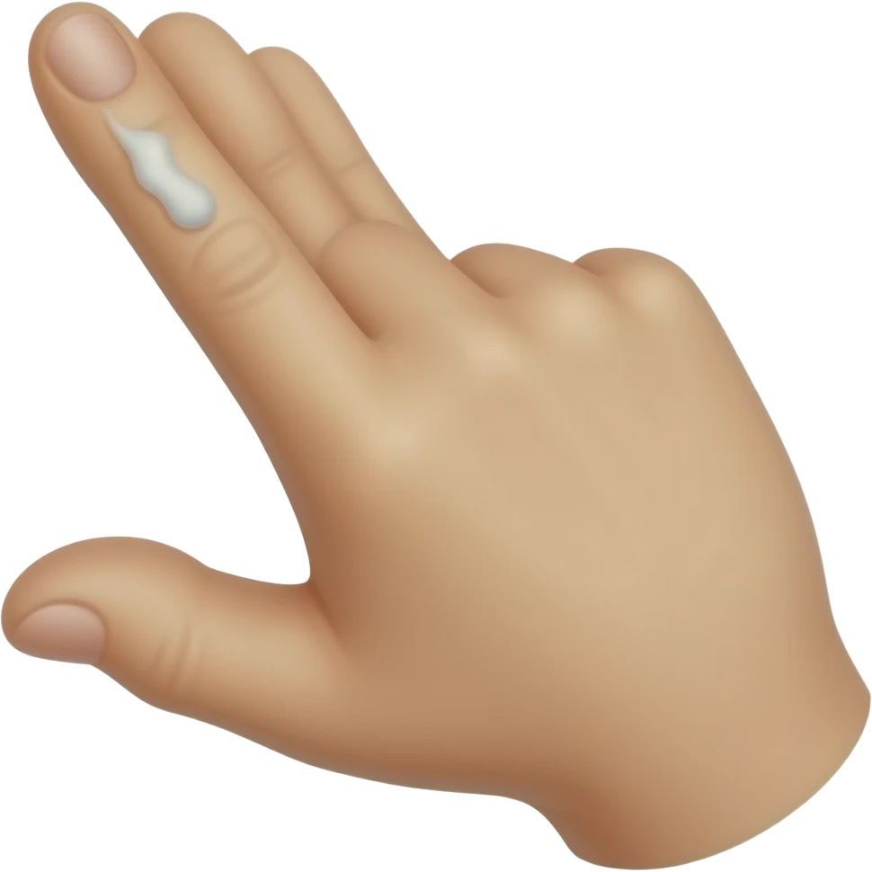 검지 손가락 아래에 완두콩만한 레몬색 크림이 짜여진 옆모습 emoji