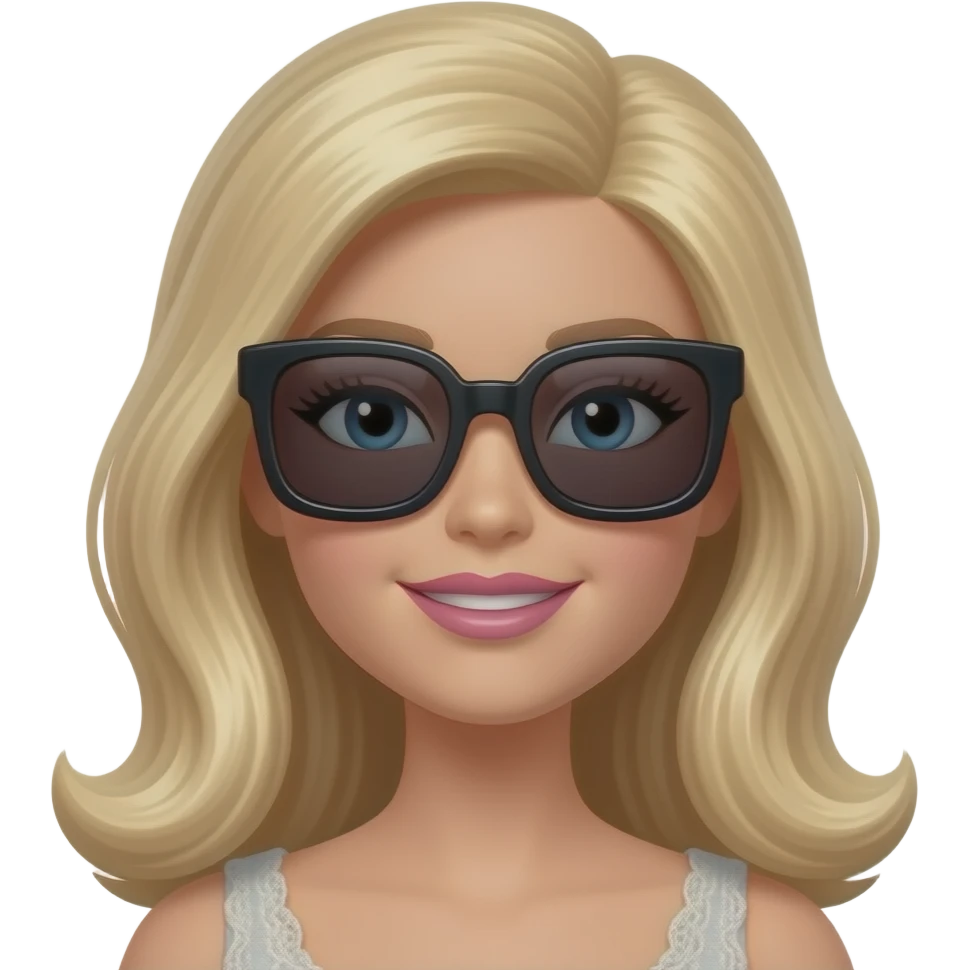 barbie w large square black sunglasses black sunglasses emoji