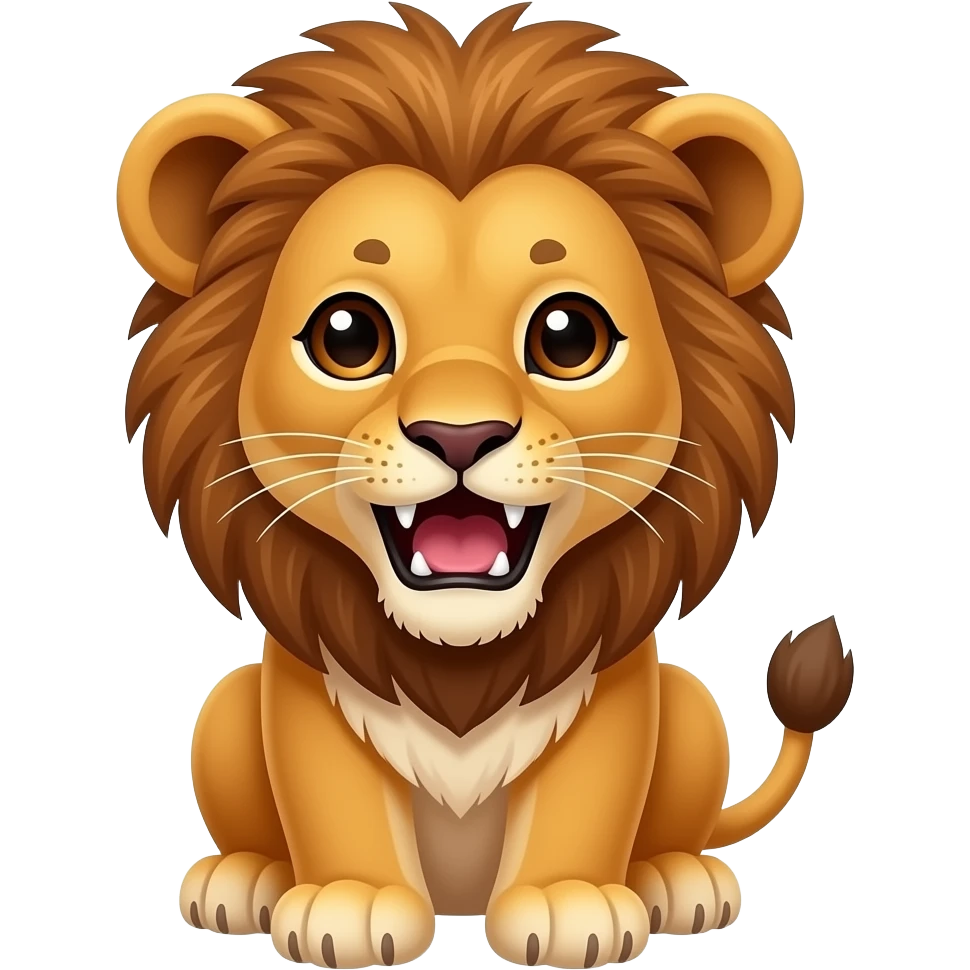 lion cub cute roar emoji