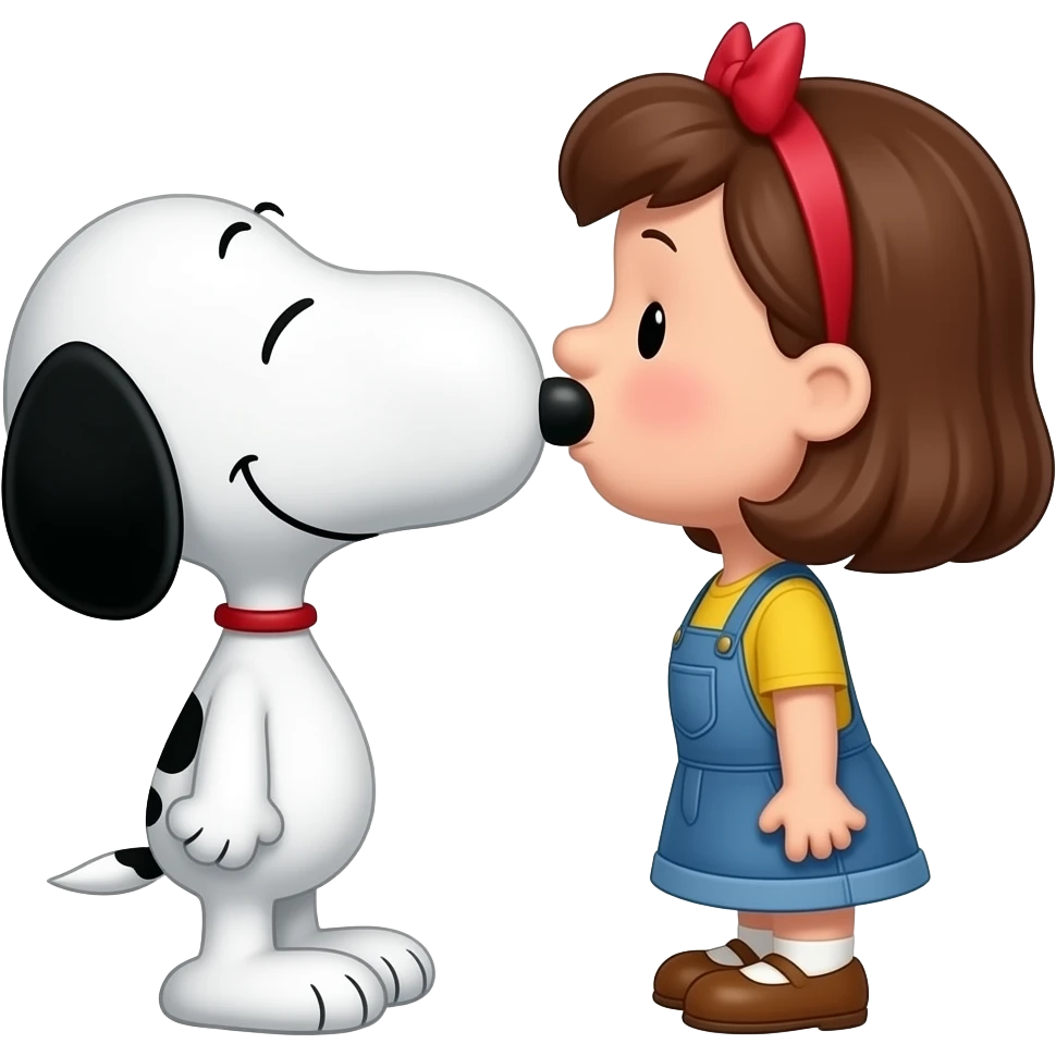 snoopy kissing lucy emoji