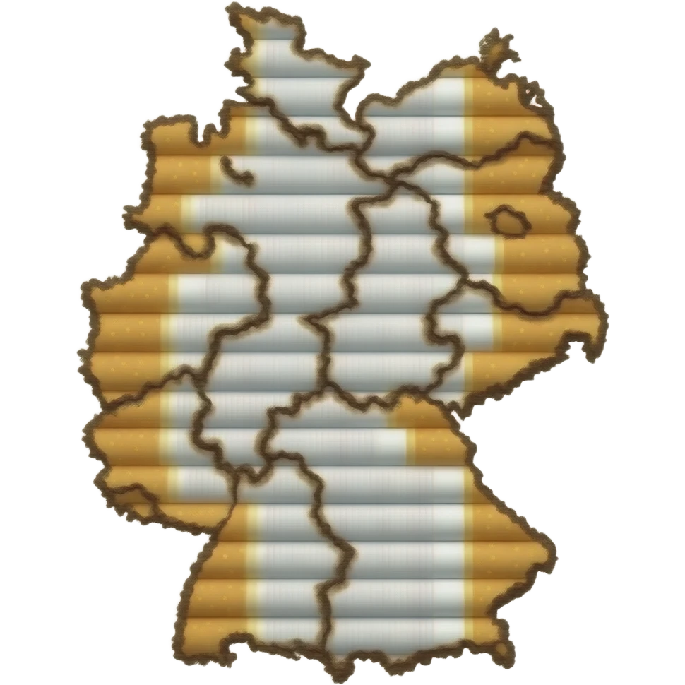 Loads of cigarettes make up the shape of the country Germany emoji