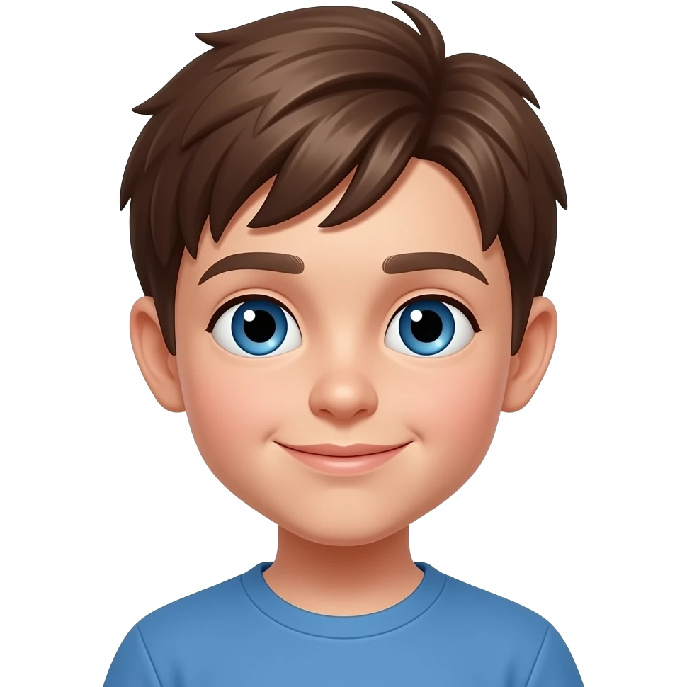 make me an emoji of jacob kravets which is 11 years old and he is white brown hair blue eyes no mustache emoji