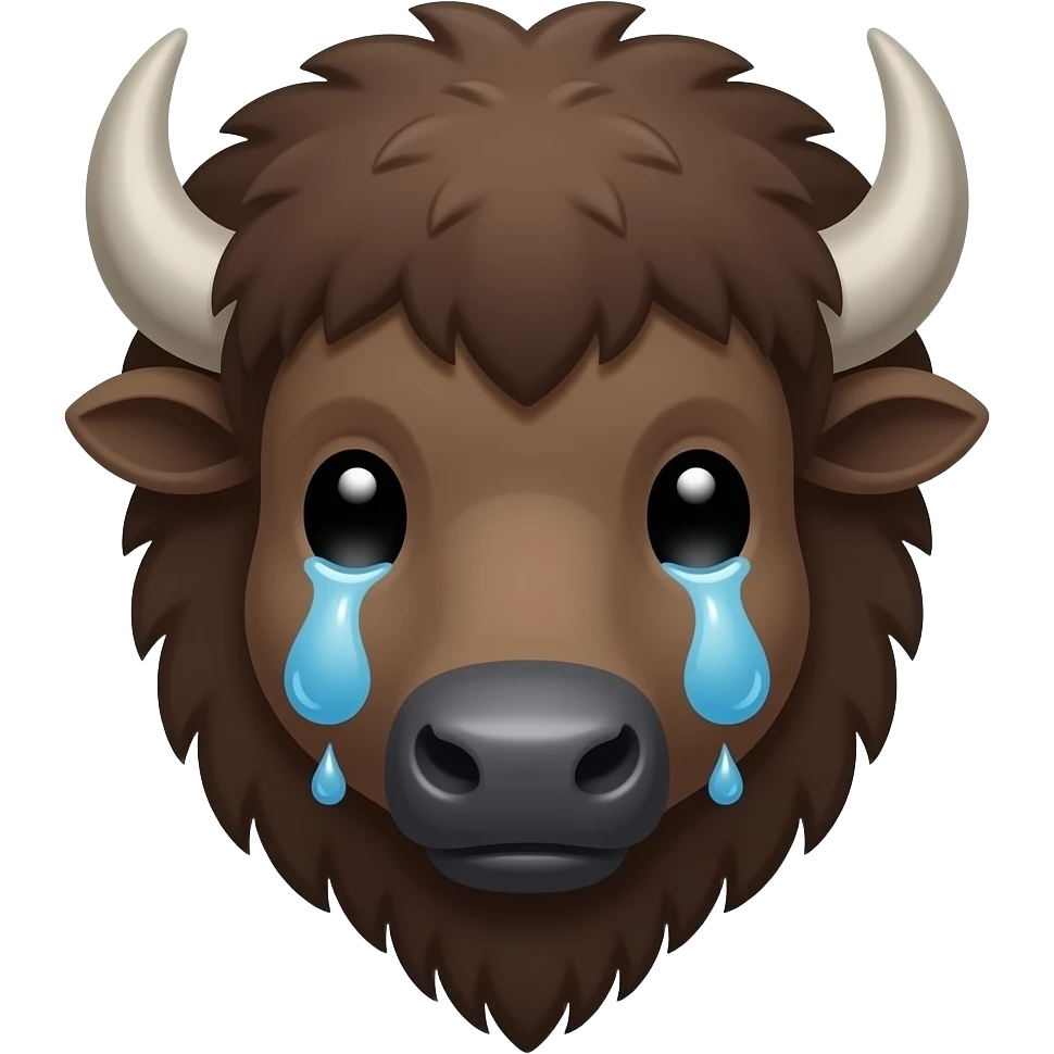 crying bison face emoji