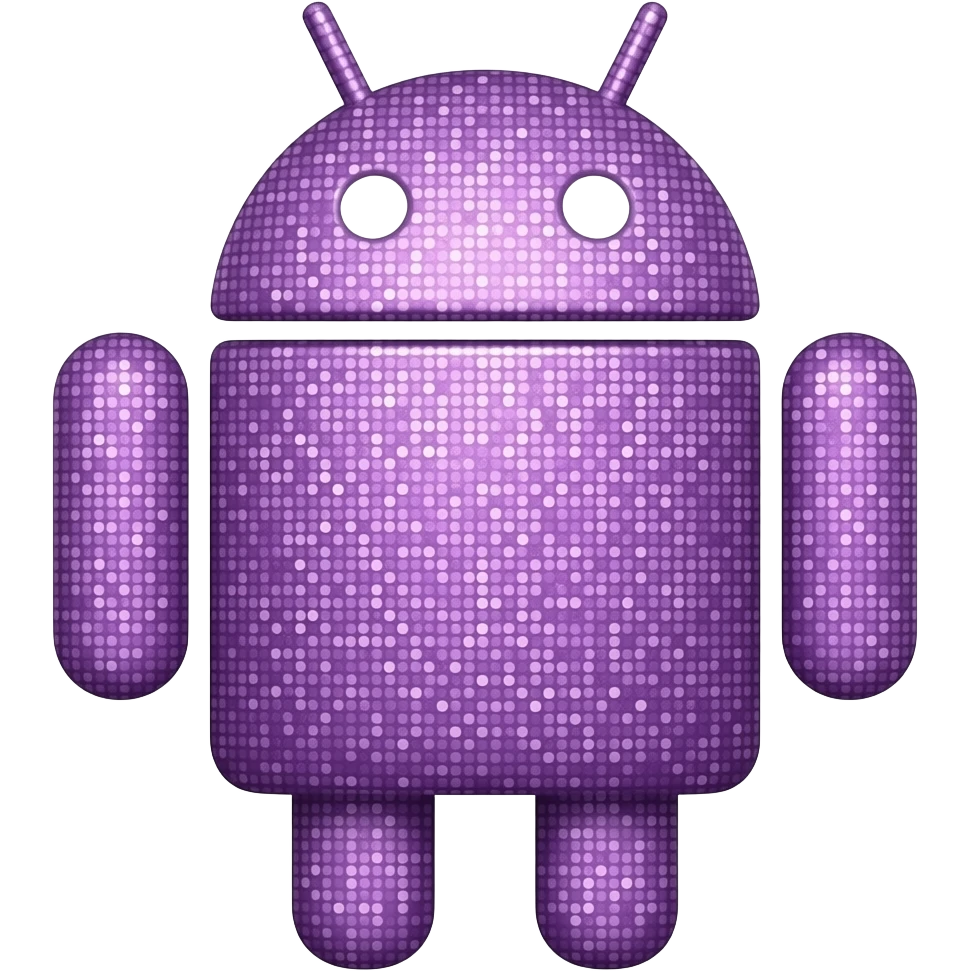purple glitter Android emoji