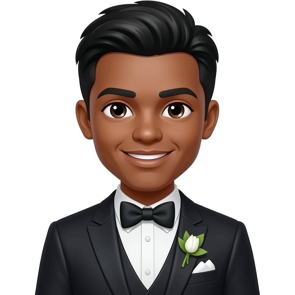 BLACK GROOM W/ BLACK HAIR emoji