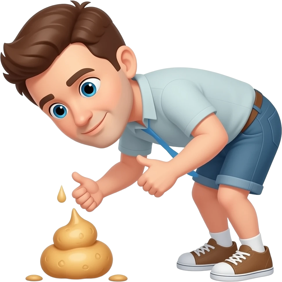 Create man having a shit emoji