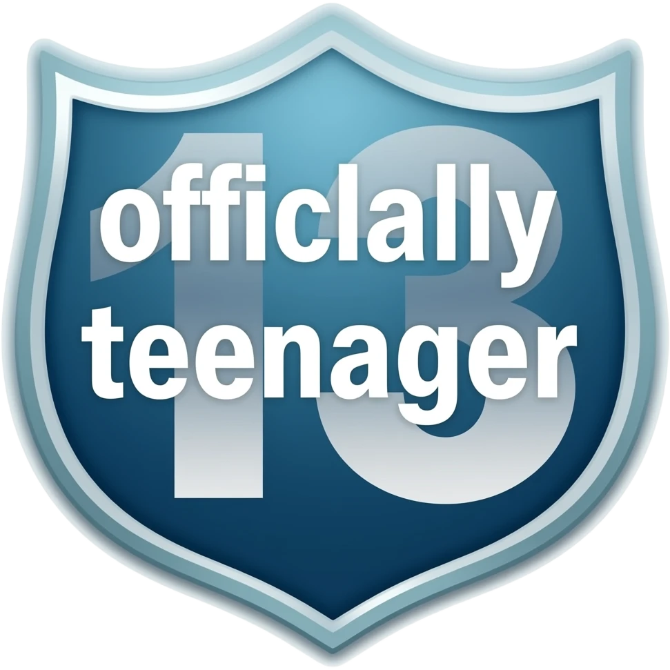 13 officially a teenager sign emoji