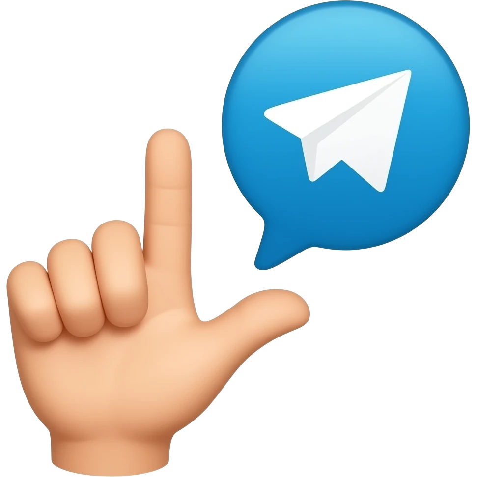 Сгенерируй руку с иконкой телеграм emoji