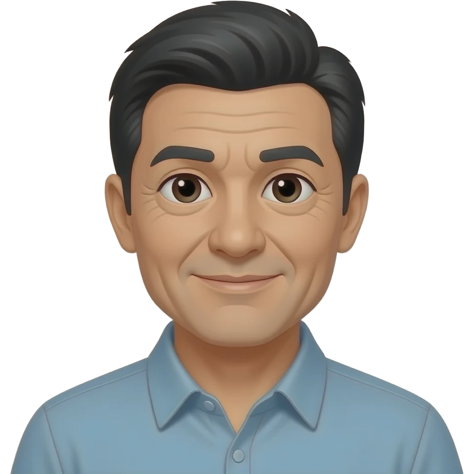 older man with black hair emoji