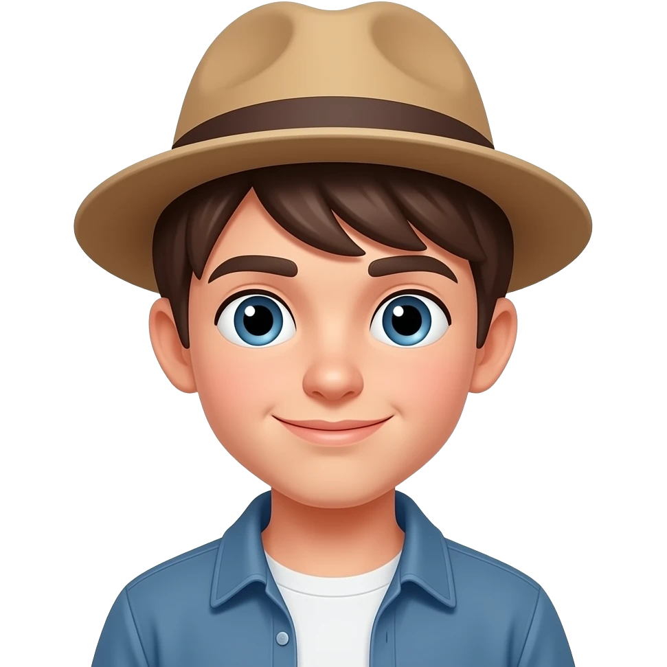 En kul gutt med lue emoji