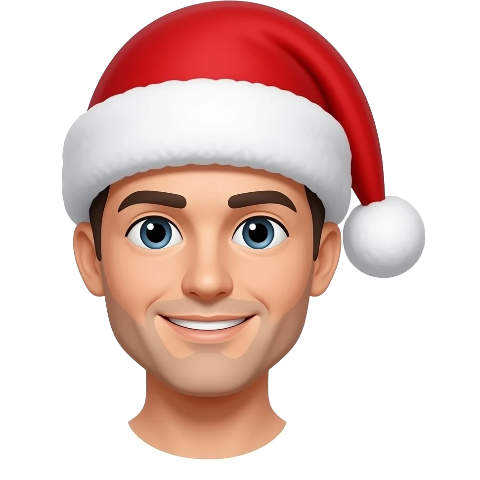 man with santa hats portrait emoji