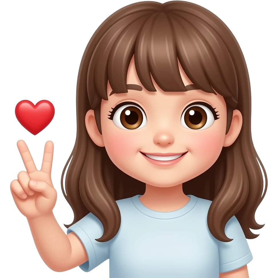 cute face holding up two finger heart emoji