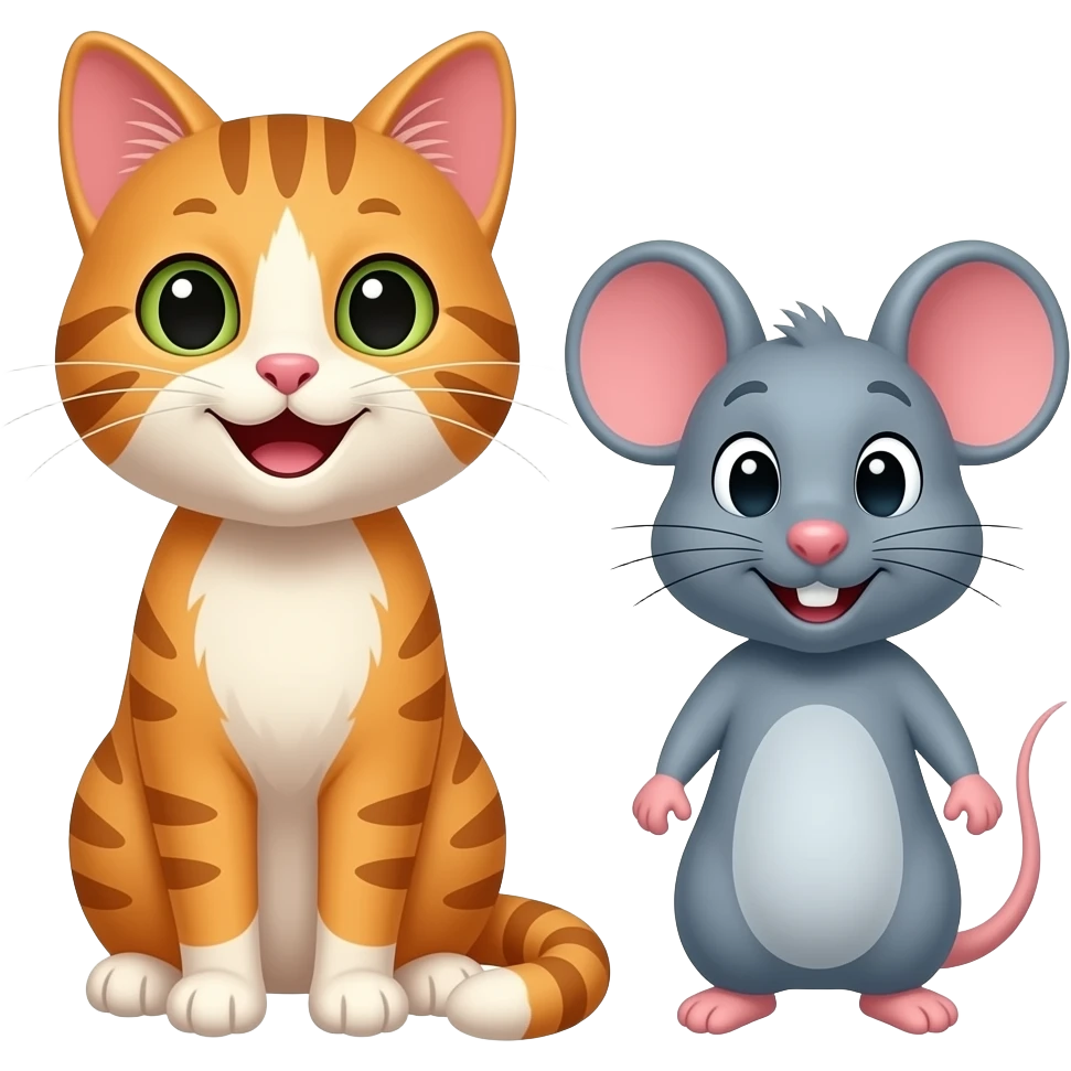 cat and mouse smile emoji