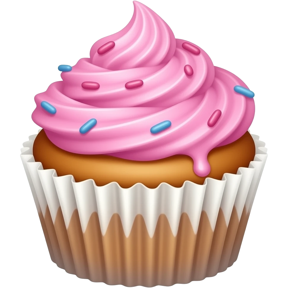 Cupcake with pink icing emoji