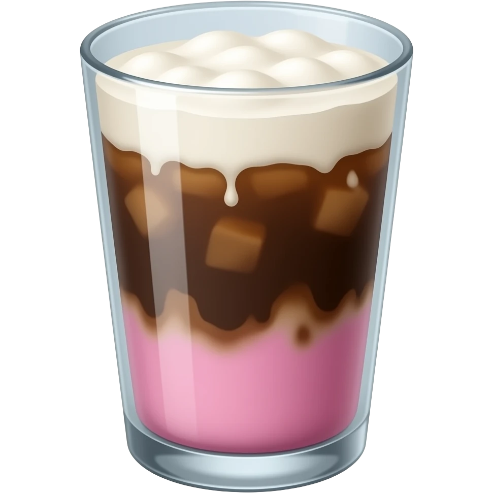 Iced Coffee black and pink emoji