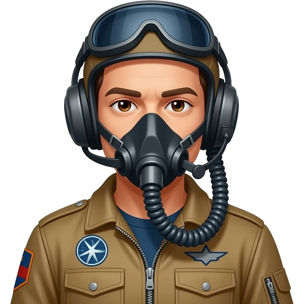 pilot with oxygen mask emoji