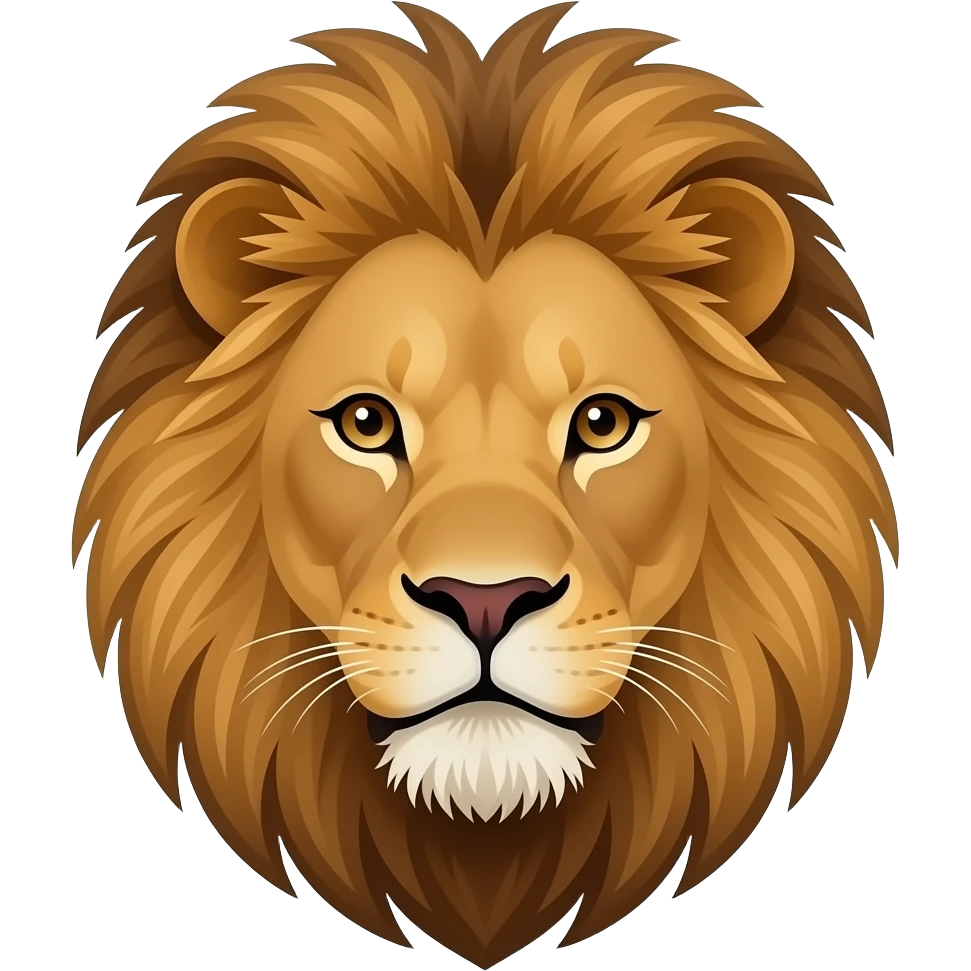 lion's serious face emoji, front view emoji