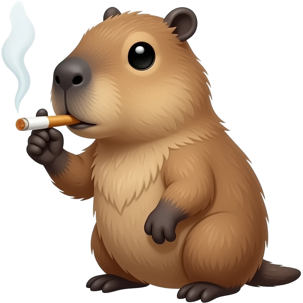 capybara is smoking a joint emoji