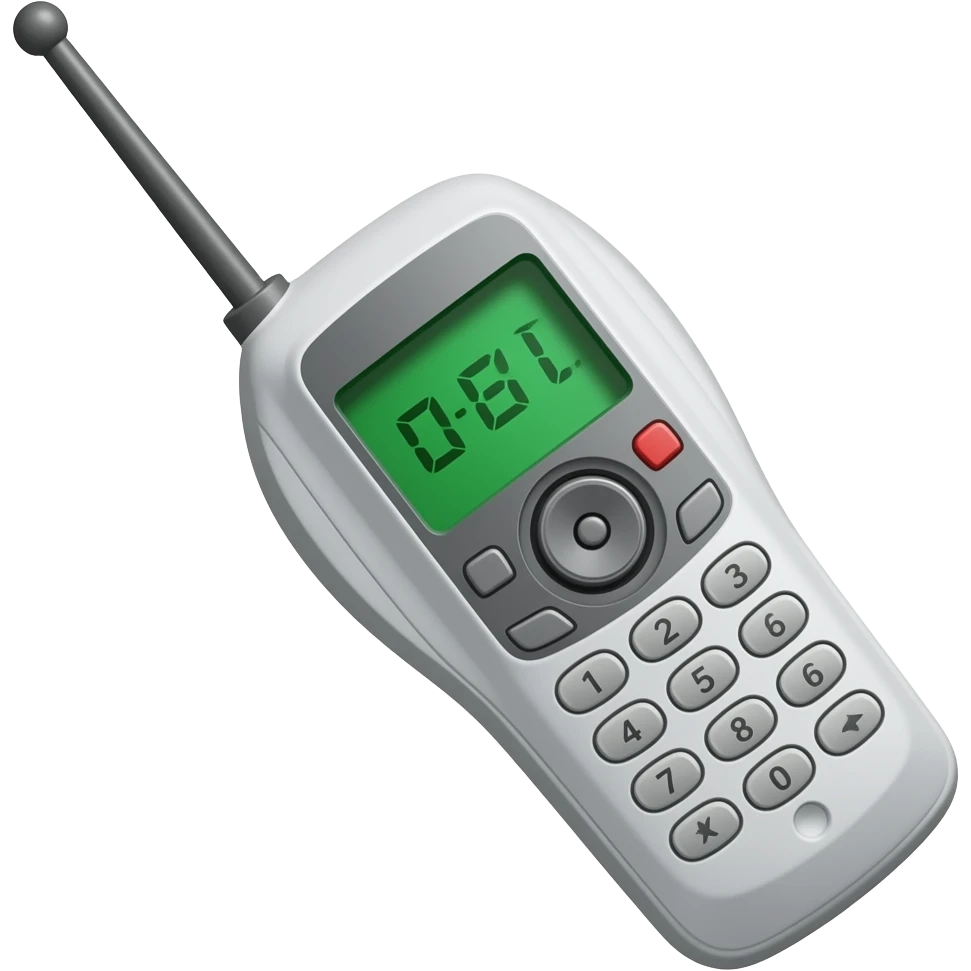a 1980's style  mobile phone with antenna emoji