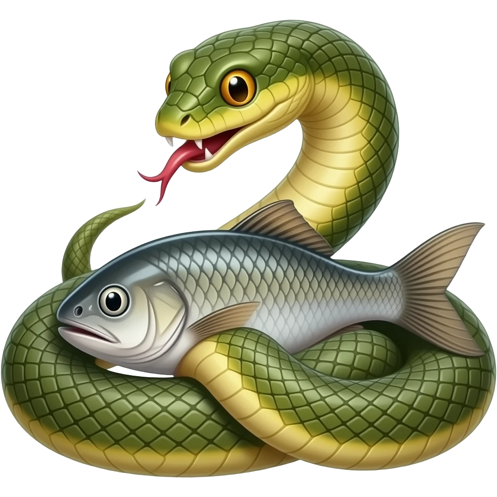 Cobra eats fish emoji