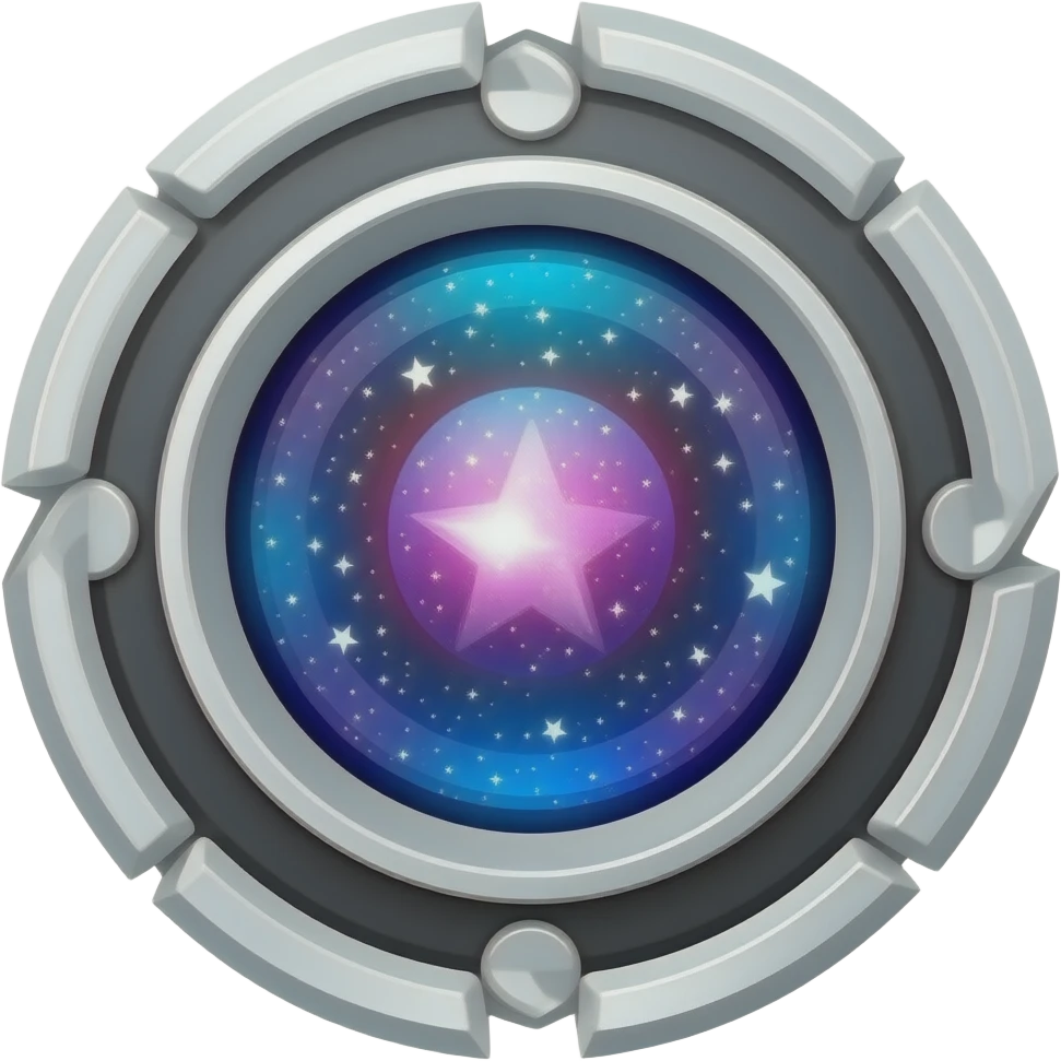 galaxy bayblade, space themed, star particles inside core emoji