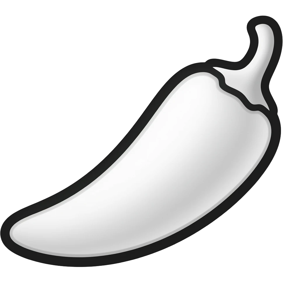black and white contour chili pepper emoji