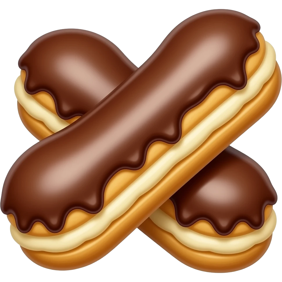 Custard chocolate eclair emoji