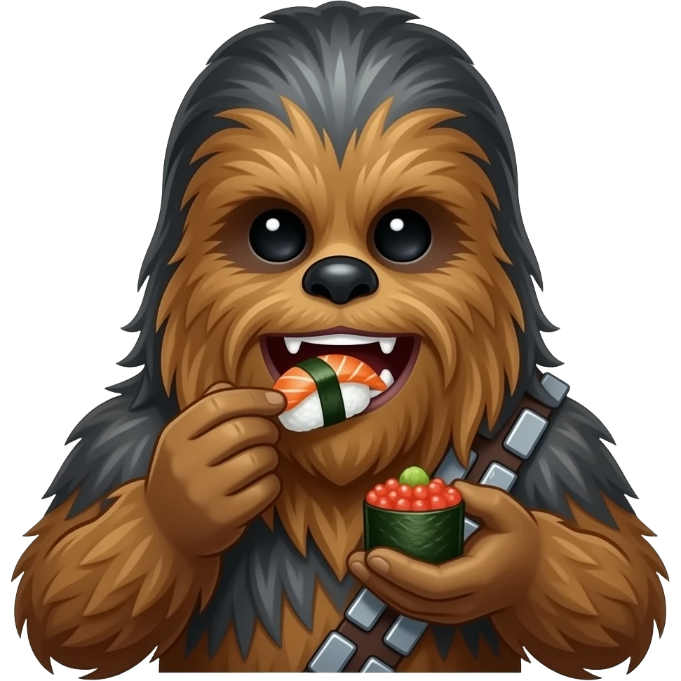 chewbacca eating sushi emoji