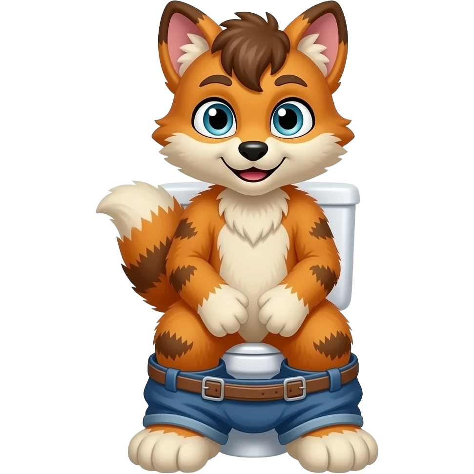 Fursuit sitting on toilet emoji