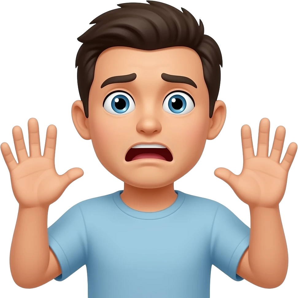 Hands up dont shoot scared emoji