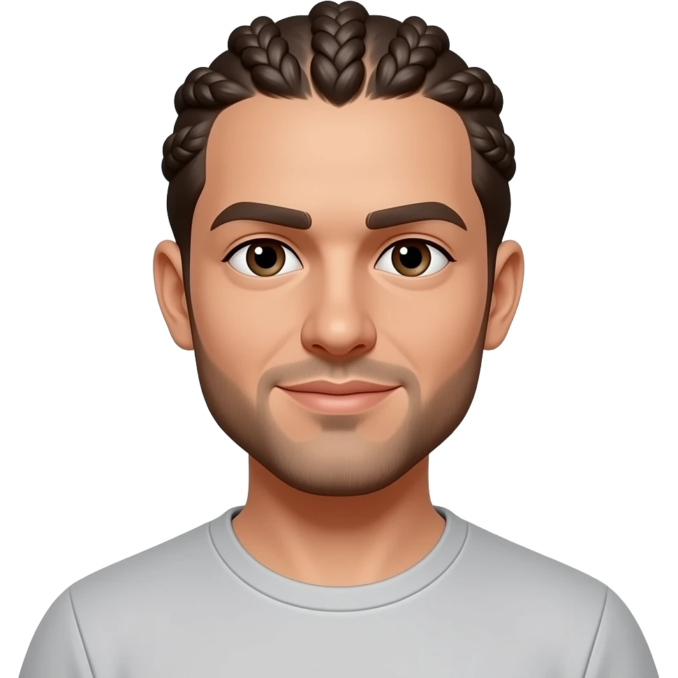 Visage homme tresse emoji