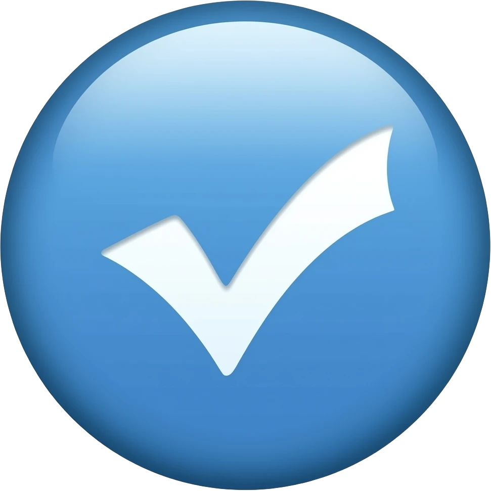 As un círculo azul ahora añádele esto✔️ emoji