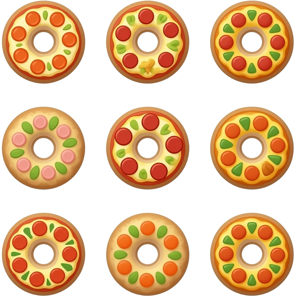 Mini multiple pizza bagels emoji
