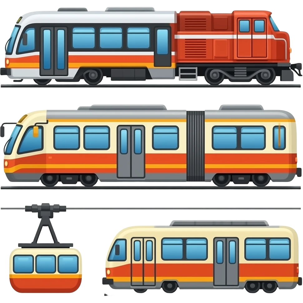 🚂🚎🚃🚋🚠🚡 emoji