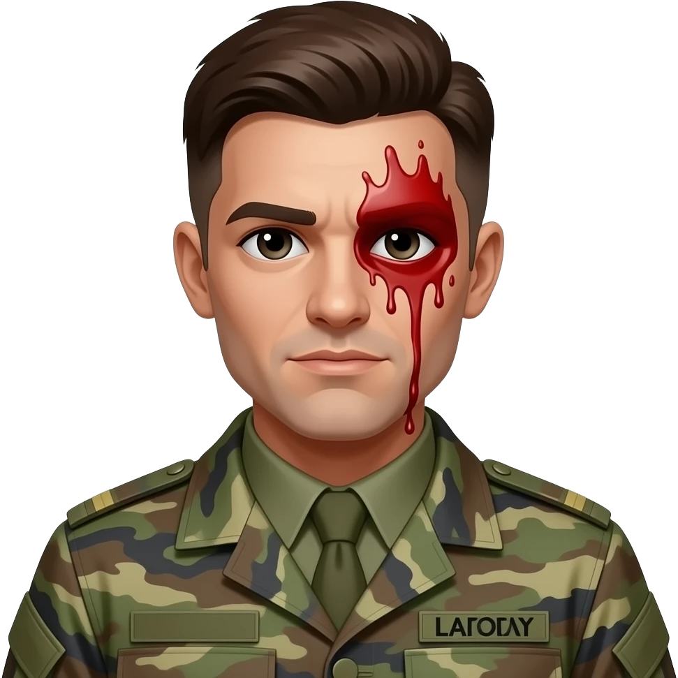 Зделай солдата без половини глови кровь мзгами emoji