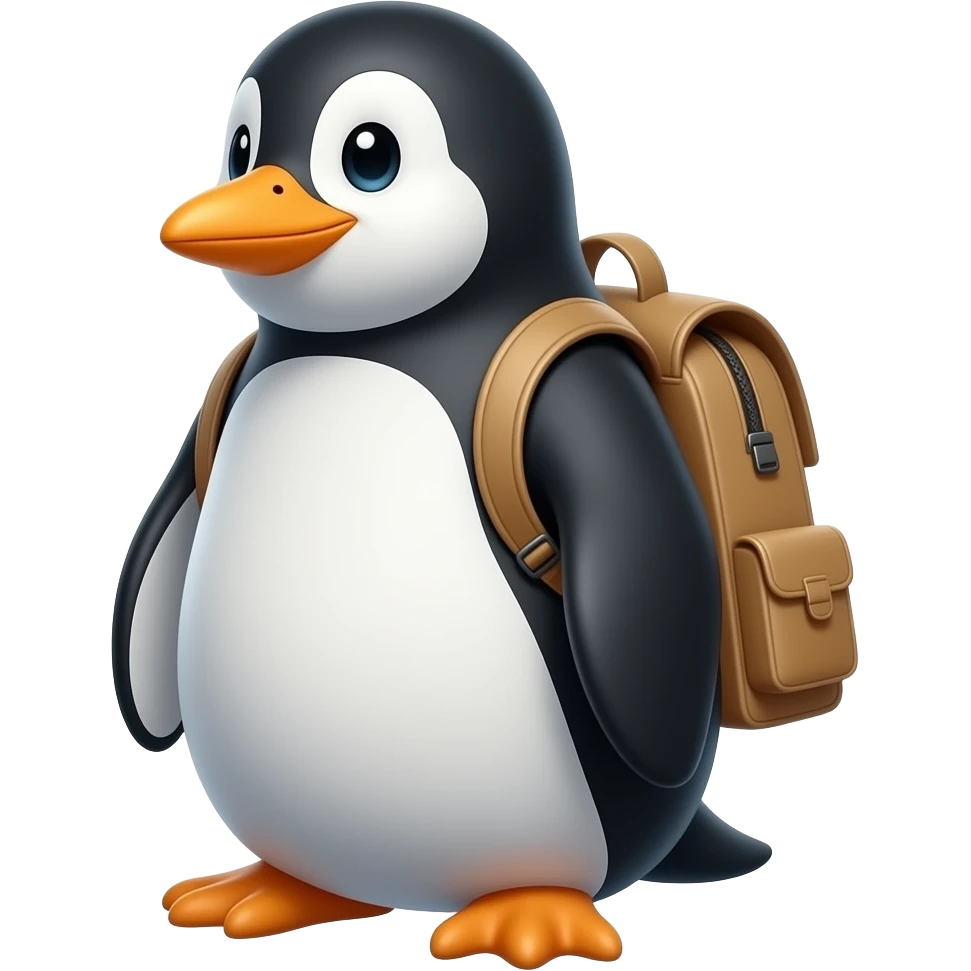 Penguin with Backpack emoji