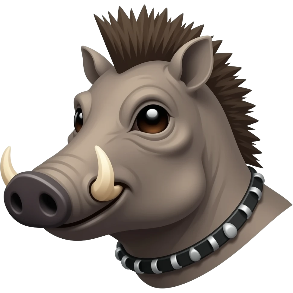 Anthro punk rock warthog with a Mohawk emoji