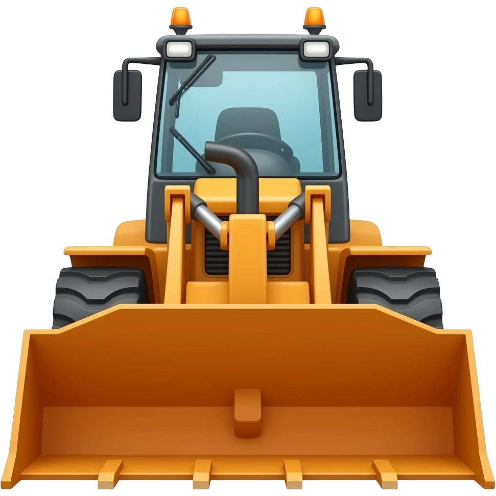a construction front-loader orange emoji