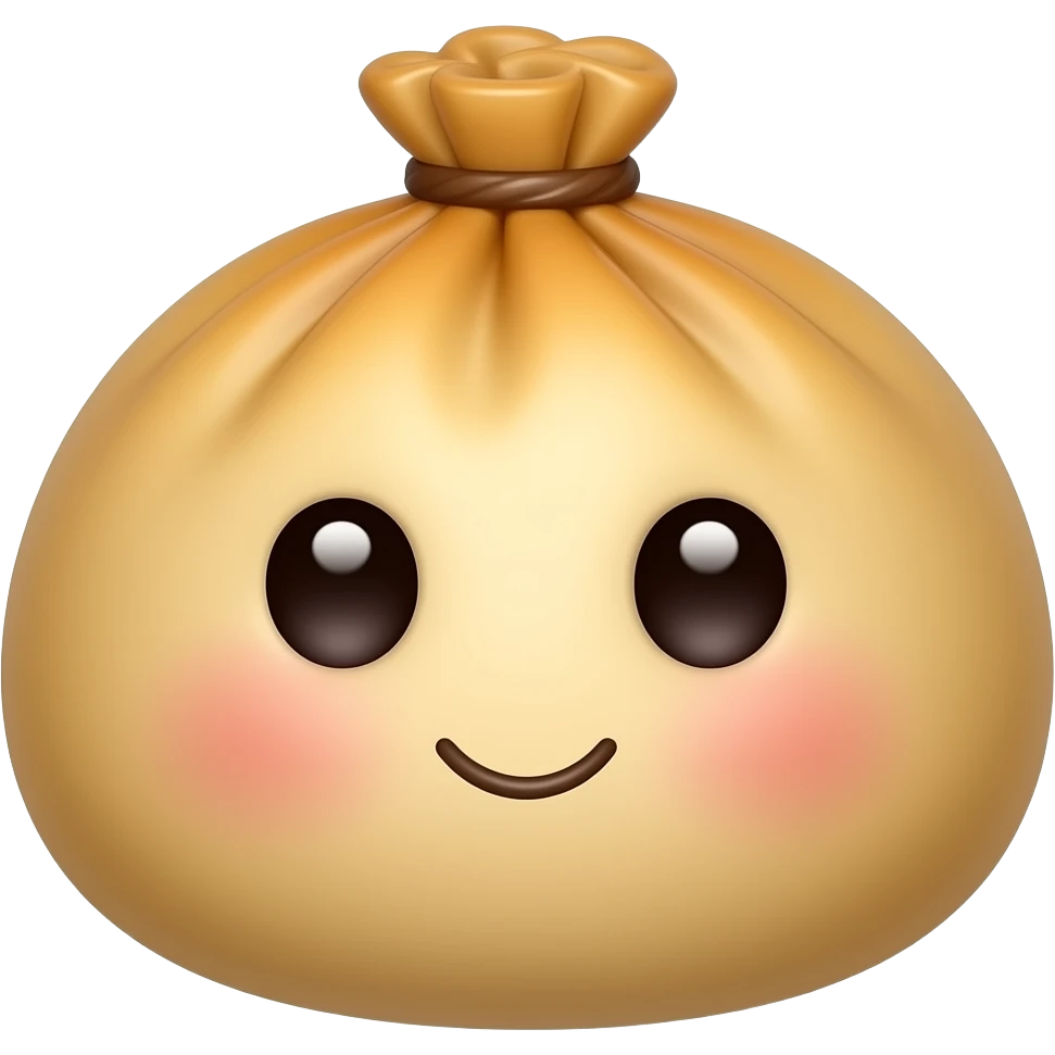 Колобок из теста с глазами и ртом очень миленький emoji