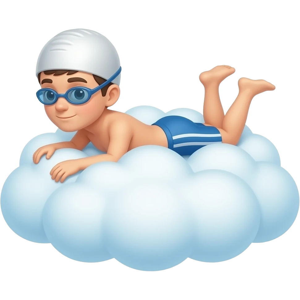 haz a alguien nadando en el cielo sin agua solo nubes emoji