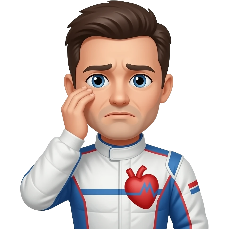 Un hombre con corazon acelerado por ansiedad emoji