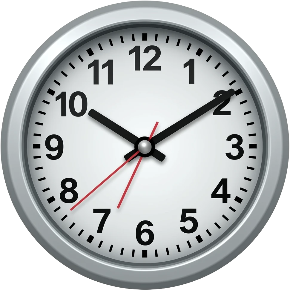digital clock with hours numbers and seconds emoji