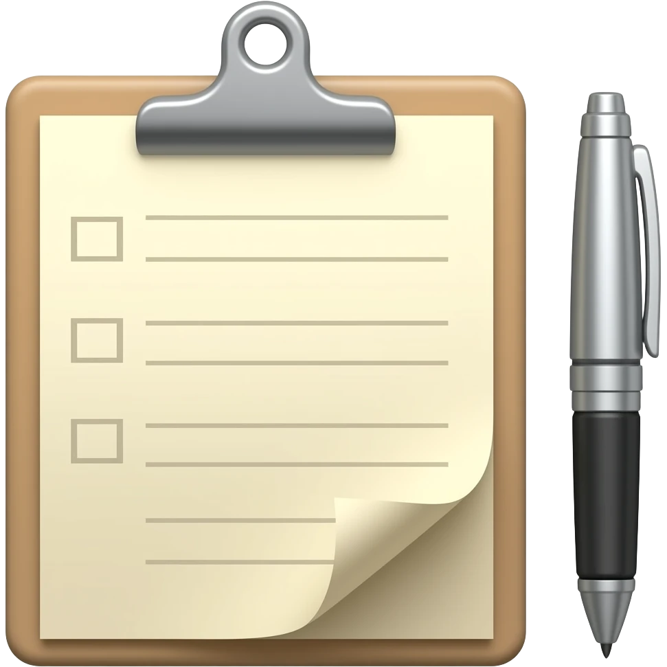 Beige colour to do list and pen emoji