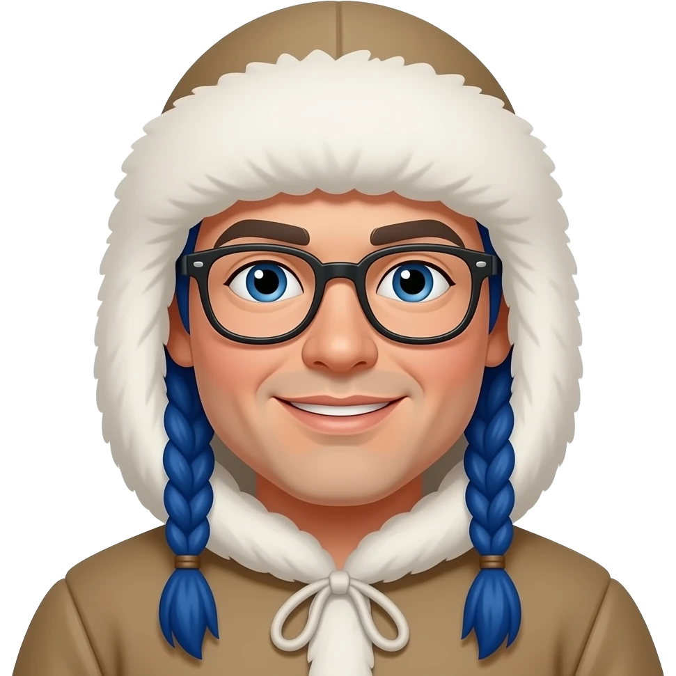 eskimo person  with blue braids and glassess emoji