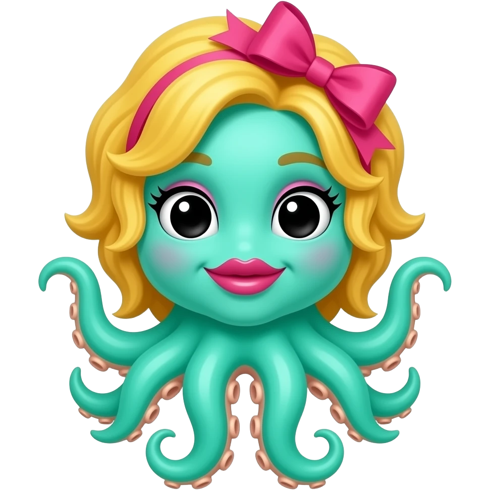A Seafoam Green squid Who has she has yellow/ginger hair She has black ...