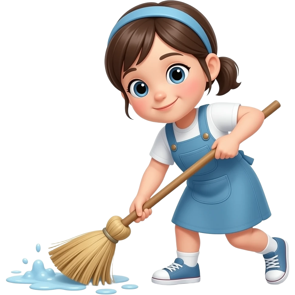 Une fille qui balaie le sol emoji