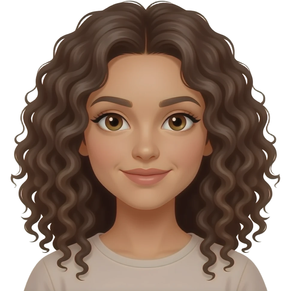 Mude a cor dos olhos pra castanho e faça cabelo cacheado feminino emoji