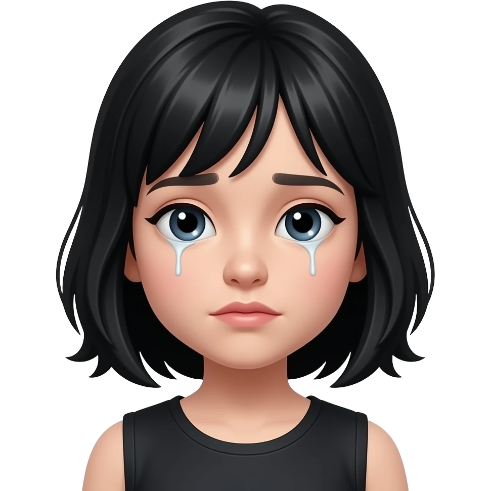 sick girl, pretty, black hair emoji