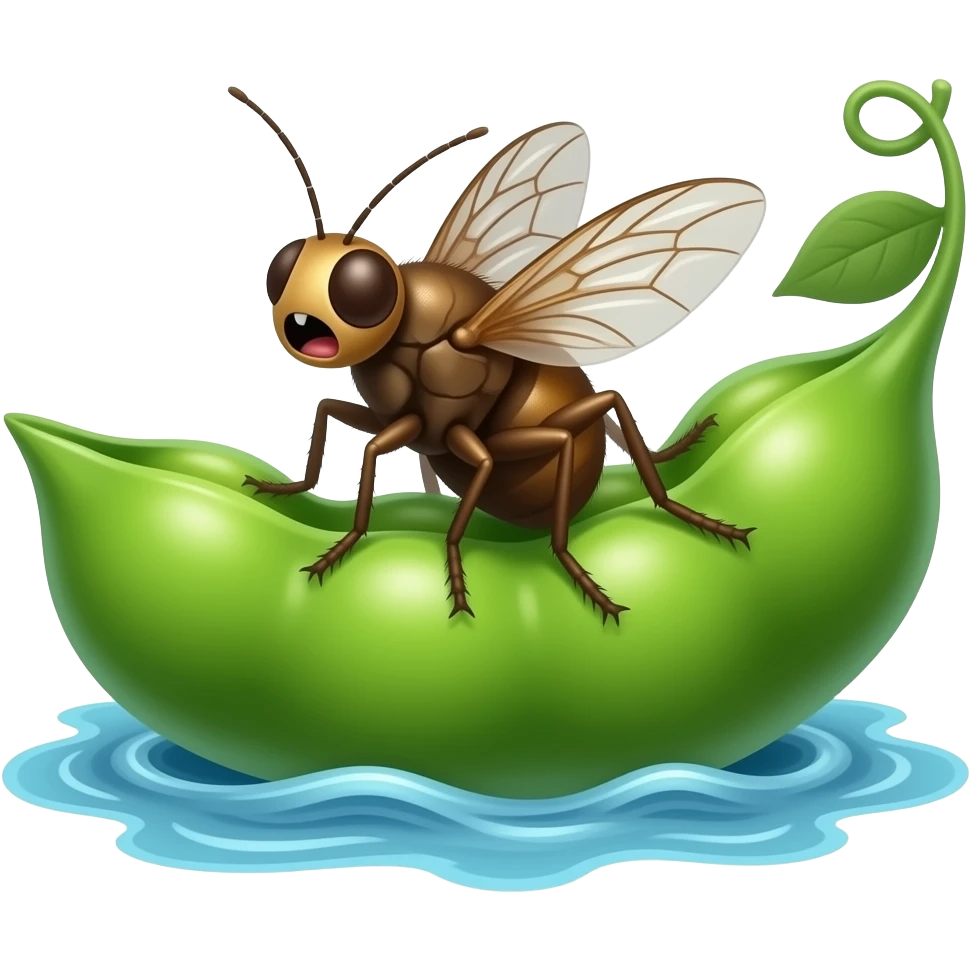 Flea on the pea in the sea hungry flea a plea from the pea emoji